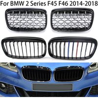 For BMW 2 Series F45 F46 GT 2014-2018 216i 218i 220i 225i Upgrade Front Radiator Grill Kidney Hood Gril Diamond Style