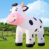 6.5FT Christmas Cow Inflatables Blow up Animals Cute Dairy Cattle Decorations Built-in LED Lights Outdoor Yard Farm Lawn Decor