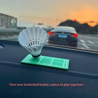 Fun Rotating Badminton Car Ornament Shaking Shuttlecock Dashboard Decor For Car Decoration And Badminton Enthusiasts