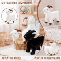 Soft Fluffy 18/30cm Baby Goat Plush Doll Horned Sheep PP Cotton Toy Cute Keychain for Kids And Adults image 4