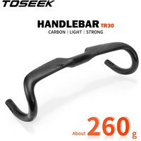 TOSEEK TR30 Carbon Fiber Ultra Light Bicycle Road Handlebars 380/400/420/440mm Matte Internal Routing Road Bicycle Handle Bar