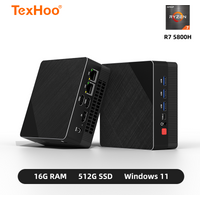 TexHoo Mini PC AMD R7 5800H R3 4300U 16G DDR4 512G SSD WiFi 6 Bluetooth HDMI DP Dual LAN Mini desktop computer