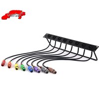 8-Way 1U Cabinet XLR Audio Jumper Rack,8-Hole 3Pin XLR Male Panel Mount MIC Socket to 3Pin Female XLR Audio Extension Cable