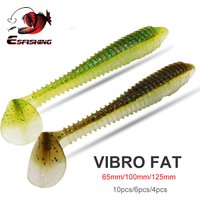 ESFISHING Soft fishing lure Vibro Fat 65 100 125mm silicone bait isca artificial for pike fishing