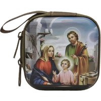 Portable Virgin Mary Prayer Rosary Storage Bag 7x7cm Zippered Religious Articles Elegant Cartoon Prayer Kit Christian Devotees