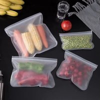 2PCS Food Grade Silicone Storage Bags Fresh-Keeping Sealed Containers Leakproof Durable Reusable Stand-Up Zipper Freezer Bags