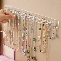 Jewelry Storage Rack 12 Hooks Wall Mounted Multifunctional Ring Earring Necklace Display Rack Key Chain Watch Decoration Women