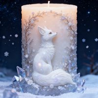 【Snow Fox Ice Crystal 3D Candle Mold】Silicone DIY Handmade Candle Mold Dreamy Winter White Fox Ice Crystal Embossed Aromatherapy Wax Mold Christmas Winter Decoration Handmade Tool