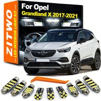 ZITWO 14Pcs For Opel Vauxhall Grandland X 2017 2018 2019 2020 2021 Vehicle Bulb Interior LED Dome Map Reading Trunk Light Kit