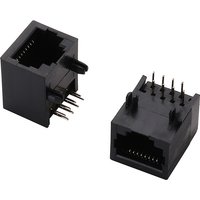 5pcs RJ45 network interface full plastic 90 degree short body length of about 17.7MM network socket 8P8C socket