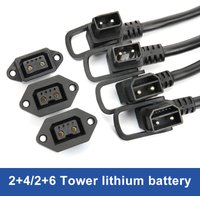 2+4/2+6 Lithium Battery Charging Plug Socket Electric Vehicle High Current Discharging Port Adapter 4 Square Charging Connector image 4
