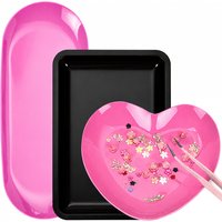 2pcs Nail Tray Stainless Manicure Tool Storage Tray Nail Art Display Jewelry Rhinestone Tweezers Clippers Cosmetics Organizer