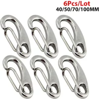 6pcs/Lot Egg Shape Snap Hooks marine 304 Stainless Steel Multifunctional Hiking Camping Belt Carabiner Quick Release Hook