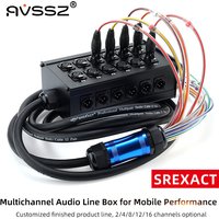 AVSSZ Multi-channel Stage Performance Cable Box 4 8 12 16Way SREXACT Audio Line 6.35mm XLR Gold Plated Male Female Plug/Socket