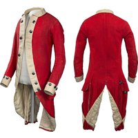 Adult Men Historical Napoleon Red Military Uniform Red Jacket Victorian Gothic Military Hussar Officers Costume Red Coat