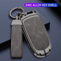 Metal Leather Car Key Cover Keychain for Jeep Renegade Compass Grand Cherokee for Chrysler 300C Wrangler Dodge Accessories