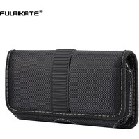 FULAIKATE 5.8" 6.1" 6.5" 6.7" 6.9" Horizontal Phone Bag for iPhone 13 Pro Max Durable Cloth Hanging Universal Men's Waist Pouch