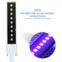 365+405nm Double Light Source Nail Gel Curing Dryer Light Aluminium Alloy 9W Power Gel Curing Lamp Electric Tubes Fast Drying