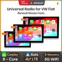 Junsun uniwersalne 7 9 10 calowe Radio samochodowe bezprzewodowe CarPlay Android 4G WiFi GPS multimedialne Bluetoth DSP ekran dotykowy IPS Stereo