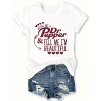 Dr Pepper Graphic Tee Camiseta suave y transpirable con cuello redondo y ajuste regular para mujer cómoda mezcla de poliéste