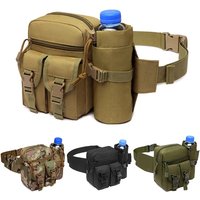 Outdoor Waist Bag Men Tactical Water Bottle Waterproof Bags Camouflage Hunting Hiking Climbing Bag Nylon Mobile Phone Belt Pack