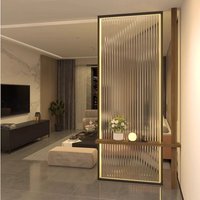 Living room modern simple home screen porch Changhong wire glass partition luminous stainless steel glass screen