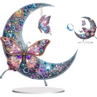 Acrylic 2D Flat DIY Diamond Painting Desktop Ornaments Kit Diamond Painting Desktop Decorations for Home Office Desktop Decor