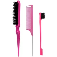 3pcs styling comb set teasing comb triple teasing comb mouse tail comb edge brushing hair tail tool,Special for real hair wigs
