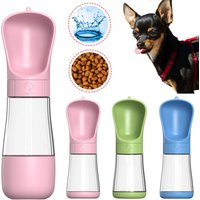 2 In 1 Portable Dog Water Bottle For Small Large Dogs Cats Outdoor Walking Drinking Bowls Pet Feeder Puppy Chihuahua Supplies