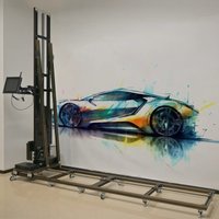 4 meter Wall Printers 3D 5D Vertical Water Based Ink Wall Mural Printer Touch Screen PC Build Direct to Wall Painting Machine
