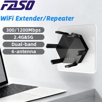 FASO Dual Band 1200Mbps Wireless WiFi Repeater 2.4G 5.0G Signal Router Long Range Wireless WiFi Extender Amplifier WIFI Booster