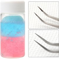 Eyelashes Tweezers Cleaner Lash Glue Extension Supplies Cleaning Sponge Eyelash Glue Remover Liquid Tweezers Cleaner