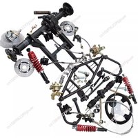 modified go-kart front and rear suspension disc brake shaft drive differential rear axle directional assembly tire