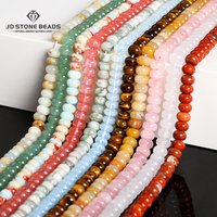 8x5mm Natural Stone Yellow Tiger Eye Pink Quartz Flat Abacus Bead Loose Spacer For Jewelry Making Diy Necklace Bracelet