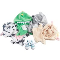 20CM Dinosaur Zoo Clothes Plush For Idol Doll Clothes Stray Kid Stuffed Animal Cute Cartoon Jumpsuit Messenger Bag Canvas Shoes