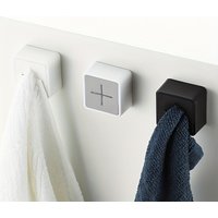 3Pcs Self Adhesive Square Towel Holder, Wall Mount Dish Towel Hooks for Bathroom, Kitchen, Cabinet and Garage,No Drilling Needed