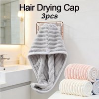 3Pcs Microfiber Hair Drying Cap - Soft Absorbent Quick Dry Towel Caps for Frizzy Hair Care | Anti-Frizz Hair Wrap