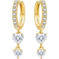 MISEFF S925 Sterling Silver Earring Delicate Heart-shaped, Round Water Droplet Earring Fashion Jewelry Birthday Gift For Women