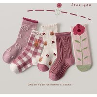 Baumwollsocken 1-12T Kindersocken Herbst Winter Mädchensocken Süße Verzierte Spitzensocken für Babys und Kleinkinder
