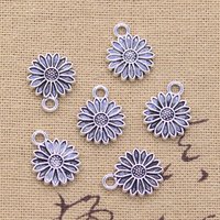 30pcs Charms Flower Sunflower 17x13mm Tibetan Silver Color Pendants Antique Jewelry Making DIY Handmade Craft