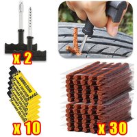 Universal Tubeless Tyre Puncture Repair Kit with Rubber Strips Studding Plugs for Car Motorcycle Truck Vacuum Tyre Emergency Fix