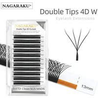 NAGARAKU-Extensions de Cils à Double Pointes 4D W en Forme de Fente Supérieure, 8 Individuels Entrelacés