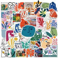 50PCS Matisse Style Landscape Painting Waterproof Graffiti Stickers for Helmet Bicycle Hand Account Pencil Case Decals