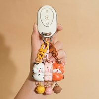 3 Pcs Set Charms Magnetic Magnetic Snap Keychain Mini Resin Keychain Sets Cartoon Animal Keychain Friends Gift