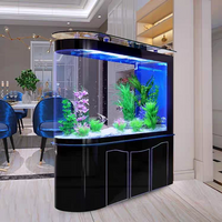 Customization.Creative Large Oval Glass Aquarium Eco-friendly LED Light with Plug-In Power Supply Rechargeable for Bedroom Livin