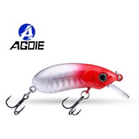 Agoie 50mm 7.5g Floating Crankbait Lure Shallow Runner Wobbler Laser Minnow Hard Bait for Bass Pike Trout Perch Fishing Tackle