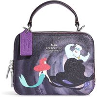 COACH Disney Collaboration BOX CROSSBODY Cow Split Leather Clutch Women's Dark Purple
