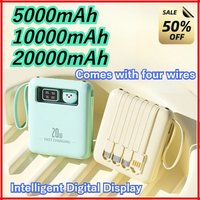 5000/10000/20000mAh CCC Certified Model with Cable Mini Cartoon Large Capacity Mobile Power Bank Suitable For IPhone For Samsung