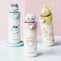 Chiikawa Usagi Kawaii Anime Cartoon Girls Thermos Cup Portable Straw Cute Water Cup Student Fashion Exquisite Single Product