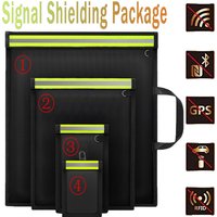 4Pcs Signal Blocker Faraday Bag RFID Faraday Pouch with Reflective Strip Anti-Tracking Signal Blocker Faraday Bag for Keys Phone